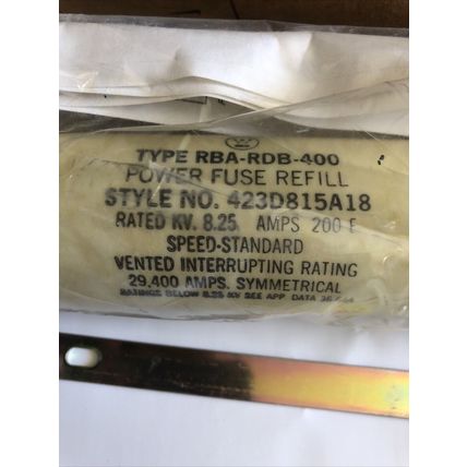 new WESTINGHOUSE 423D815A18 RDB-RBA-400 POWER FUSE REFILL, 250E-AMPS,EB