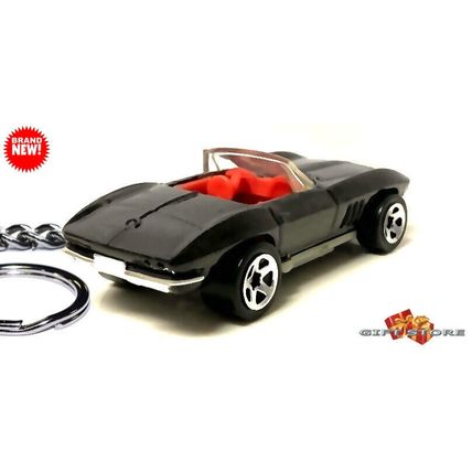 KEYCHAIN BLACK CHEVY CORVETTE C2 CONVERTIBLE CUSTOM❤️GREAT GIFT❤️
