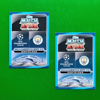 Match Attax UCL Manchester City Fernandinho Error + Correct Card MC 11 MC 12