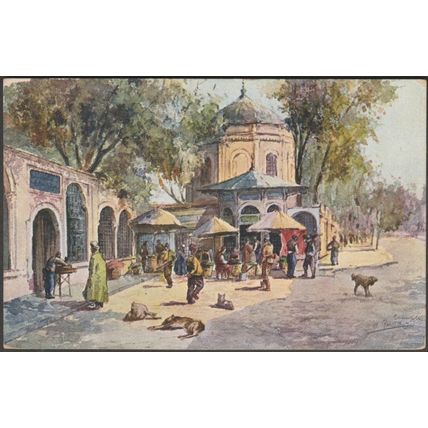 Street Scene, Turkish Quarter, Constantinople, c.1910 - Henry's Postcard