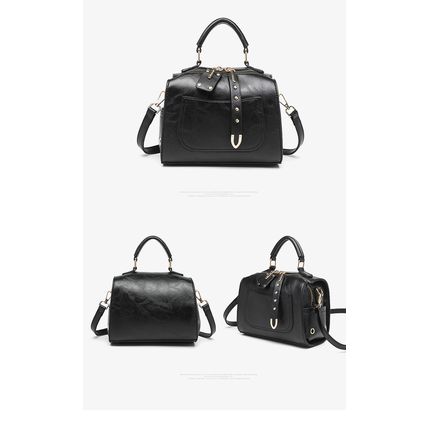 Women's Soft Leather Tote Bag, Top Satchel Purses and Handbags Black