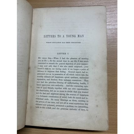 RARE* 1860 THOMAS DE QUINCEY "LETTERS TO A YOUNG MAN" ANTIQUE BOOK (P3)