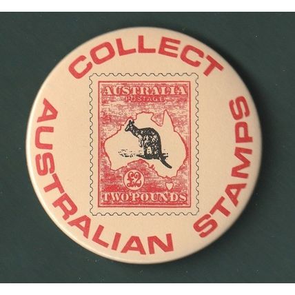 1886) Pins "Discover Australian Stamps" and "Collect Australian Stamps"
