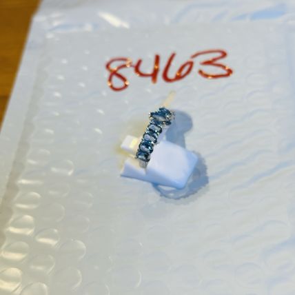 NWT Ring Bomb Party Sz7 RBP Blue Clusters Rhodium P Band Costume Jewelry