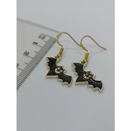 Bat Charm Gold Plated Earrings Halloween