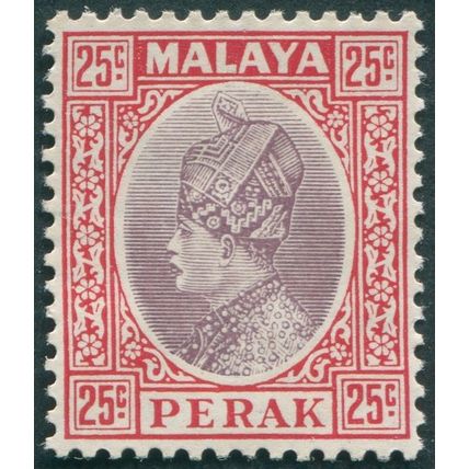 Perak 1936 25c dull purple & scarlet SG96 unused