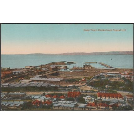 Cape Town Docks from Signal Hill, c.1910s - Valentine's Postcard