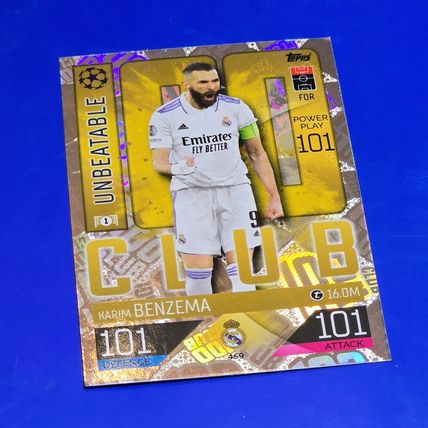Match Attax 2022 2023 Karim Benzema Real Madrid Unbeatable 100 Club 101 #459