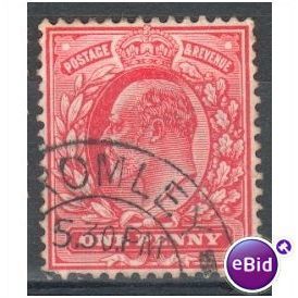 GB stamps 1902-10 KEV11 - 1d SG219 Bromley 9