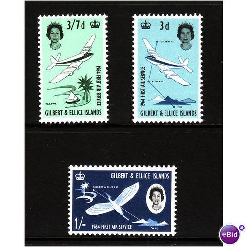 GILBERT AND ELLICE IS 1964 FIRST AIR SERVICES SET 3 VALS U/M MINT