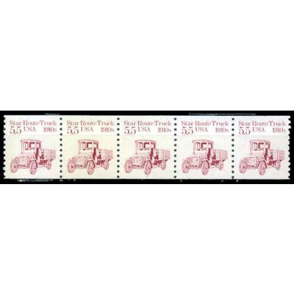 2125 5.5c Star Route Truck Very Fine MNH Dry Gum PNC 1/5 P0016