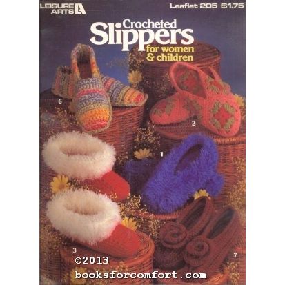 Crocheted Slippers for Women & Children Leaflet 205