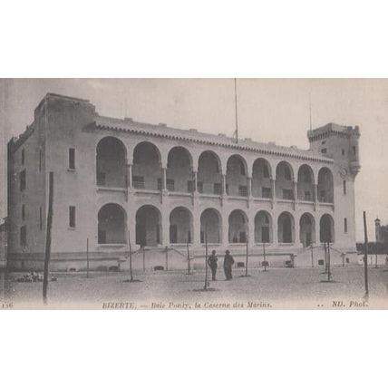 Bizerte Baie Ponty La Caserne Des Marins French Antique Postcard
