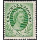 RHODESIA & NYASALAND, 1954-56 2d QEII, SG 3 (Scott 143), used