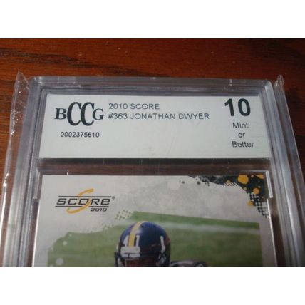 2010 Panini Score, Graded Mint 10, JONATHAN DWYER Rc, Steelers
