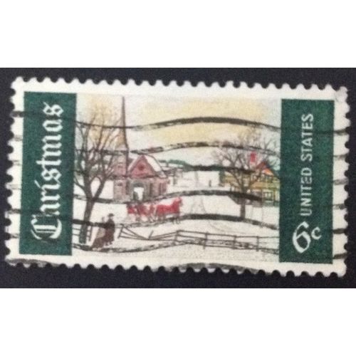 US Stamp #1384 used: 1969 6c Christmas, Winter Sunday [2]