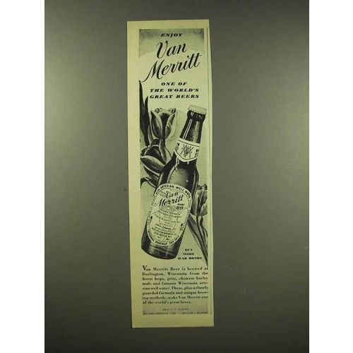 1944 Van Merritt Beer Ad - One of The World's Great