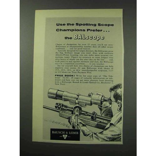 1959 Bausch & Lomb BALscope Ad - Champions Prefer