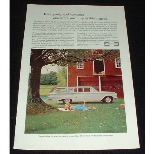1960 Chevrolet White Kingswood Wagon Ad!!!