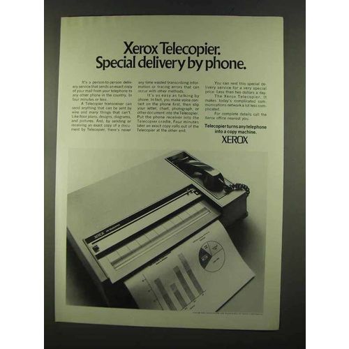 1972 Xerox Telecopier Ad - Special Delivery by Phone