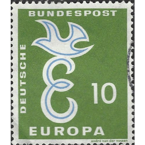 GERMANY, Europa CEPT, European Peace, brown 1958, 10pf, #2