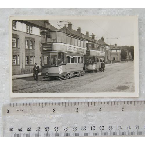 Photo Glasgow Trams nos.540 & 701 in 1954