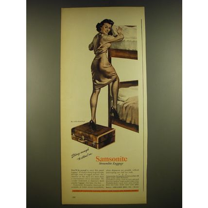 1945 Samsonite Luggage Ad - Strong enough to stand on