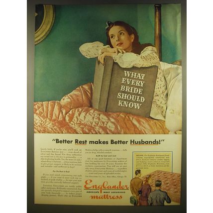 1945 Englander Bodyguard Mattress Ad - Better rest Makes Better Husbands