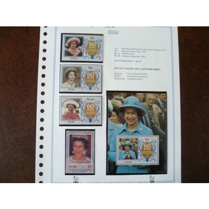 Tuvalu 1986 60th Birthday of Queen Elizabeth II set mint stamps sheet SG381-5