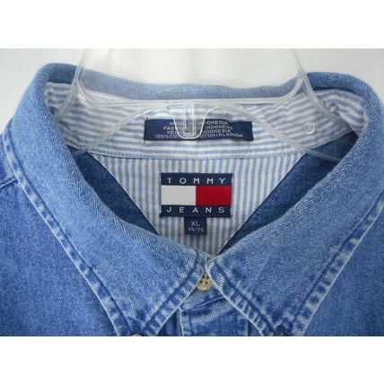 Tommy Jeans (Hilfiger) Men's Denim Shirt, Size XL, Long Sleeve with Logo