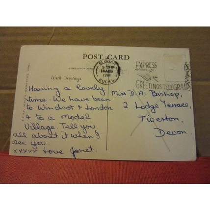 THE THAMES VALLEY map. used vintage postcard 1961 pm =