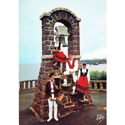 Biarritz France French Bell Ringers Fashion Costume Postcard