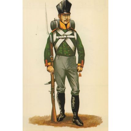 Rifle Volunteer 1814 3rd Silesian Infantry Military Postcard