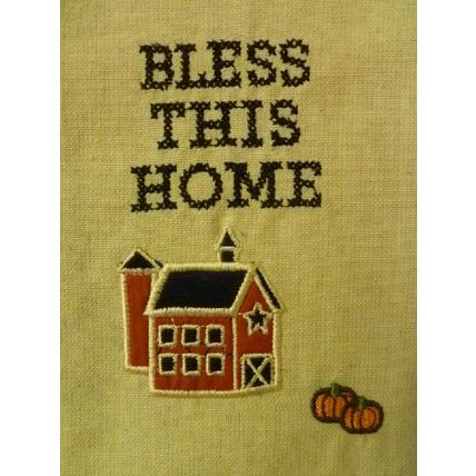 "2 THANKGIVING or FALL GUEST or KITCHEN TOWELS BLESS THIS HOME & AUTUMN LEAVES"