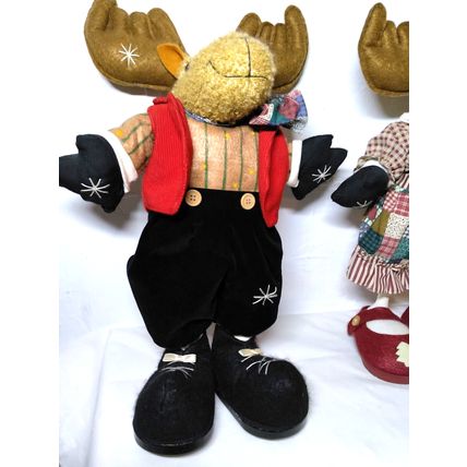 Christmas Moose's 15" Tall - Pair Male & Female! Adorable Christmas Season Decor