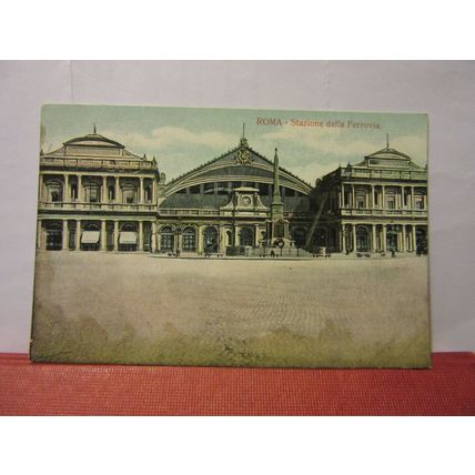 STAZIONE DELLA FERROVIA, ROMA, ITALY unused antique postcard Rome #