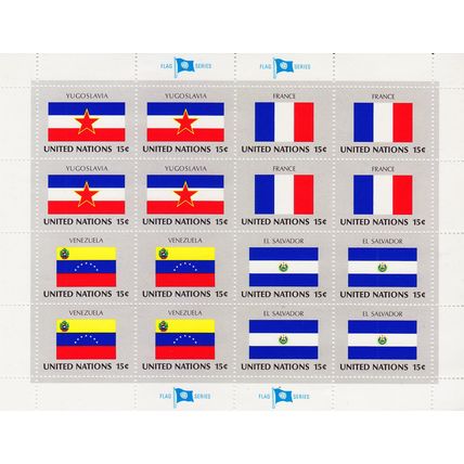 UNO New York [1980] MiNr 0356,,59 Kleinbogen ( **/mnh ) Flaggen I [A31]