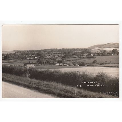 View from the Hill Shalbourne Postcard RP Wiltshire