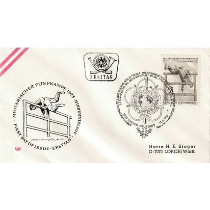 Austria 1973 Military Sport FDC special Cancel typed VGC