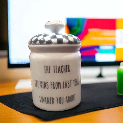 Teacher Canister - "The Teacher Warned" - Humorous Teacher Gift by Transpac