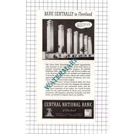 Central National Bank of Cleveland Advert - 1937 Clipping