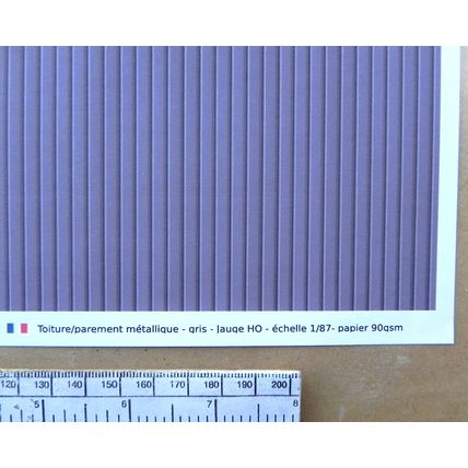 Papier "Toiture/Parement métallique -gris" - pour HO gauge-échelle 1:87-A4