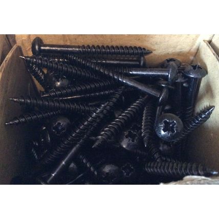 Timco 10 x 2" x 200 BLACKJAX WOOD SCREWS Passivated Round Cross Head Pozi
