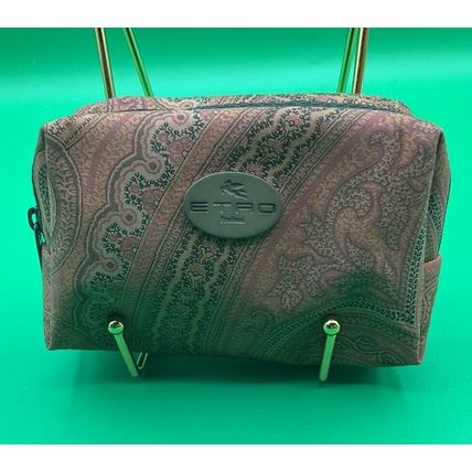 A HTF Rare ETRO Profumi small Makeup Canvas/leather Makeup Zip Coin Purse Bag