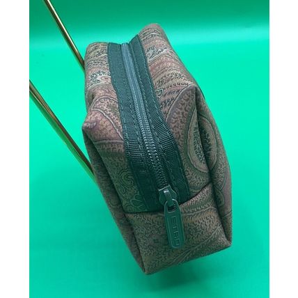 A HTF Rare ETRO Profumi small Makeup Canvas/leather Makeup Zip Coin Purse Bag