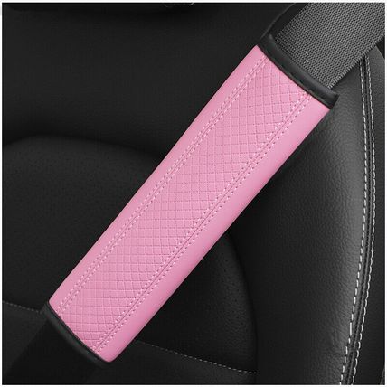 Strap Pad Shoulder Comfort Cushion Harness 2PCS PU Leather Car Seat Belt Cover
