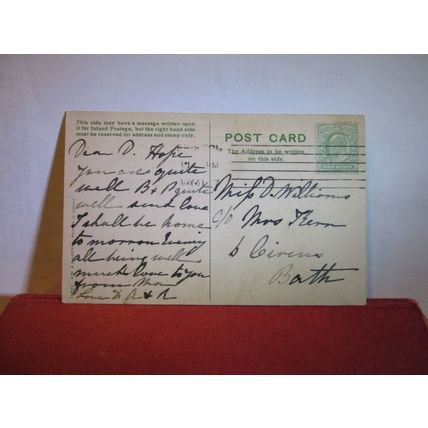 UNEXPECTED CALLS, ROMANCE used antique postcard by B. B. 1907 pm =