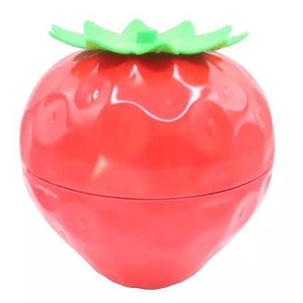 Strawberry Shaped Ornament/Storage Red & Green 15 CM Gift Plastic Mothers Day