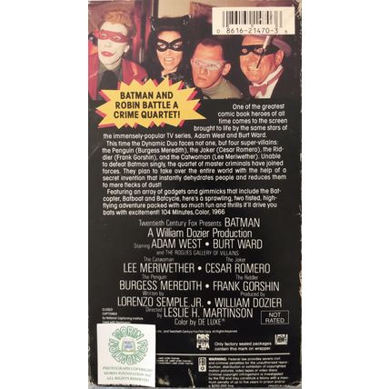 1966 BATMAN THE MOVIE stars ADAM WEST & BURT WARD FRANK GORSHIN BURGESS MEREDITH