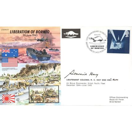 Ronald Ronnie Hay Liberation Of Borneo WW2 D-Day Veteran Hand Signed FDC